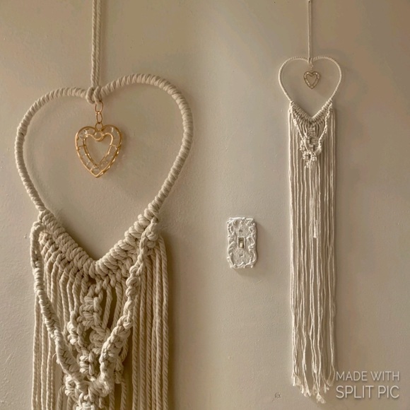 New Sample Sale Bohemian Heart Macramé Woven Wall Accent Hanging Decoration - Picture 3 of 7